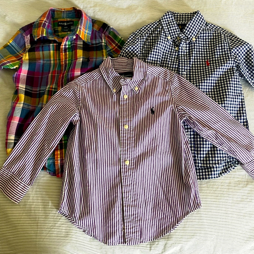 3 Ralph Lauren toddler shirts.